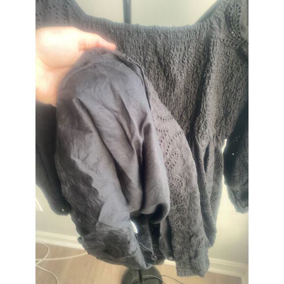 Banana Republic Eyelet‎ Twist Mini Dress Black Size Small - Picture 5 of 5